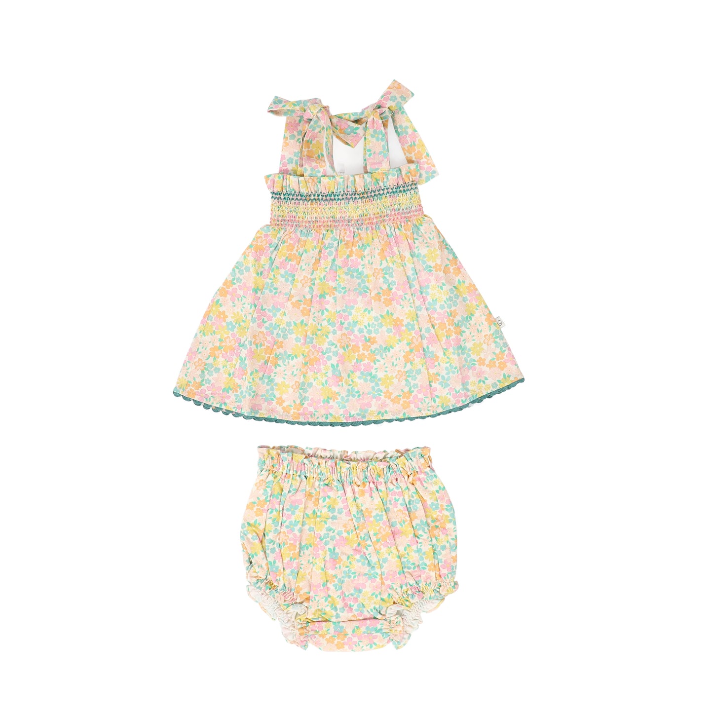 EARLY SUNDAY YELLOW/GREEN TINY FLORAL BLOOMER SET