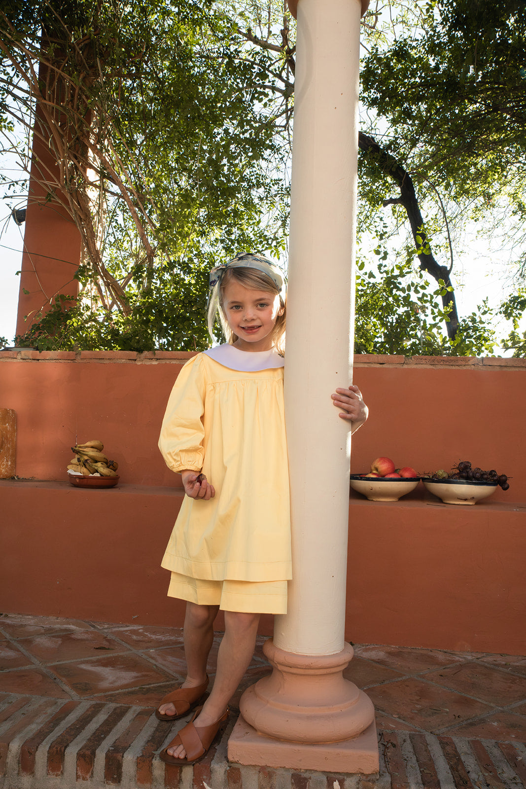 JOUET YELLOW ROUNDED COLLAR DRESS