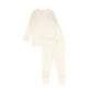 LAMOUR LOU CREAM/TAN VINE STITCH PAJAMAS
