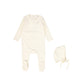 LAMOUR LOU CREAM/TAN HEART STITCHED FOOTIE