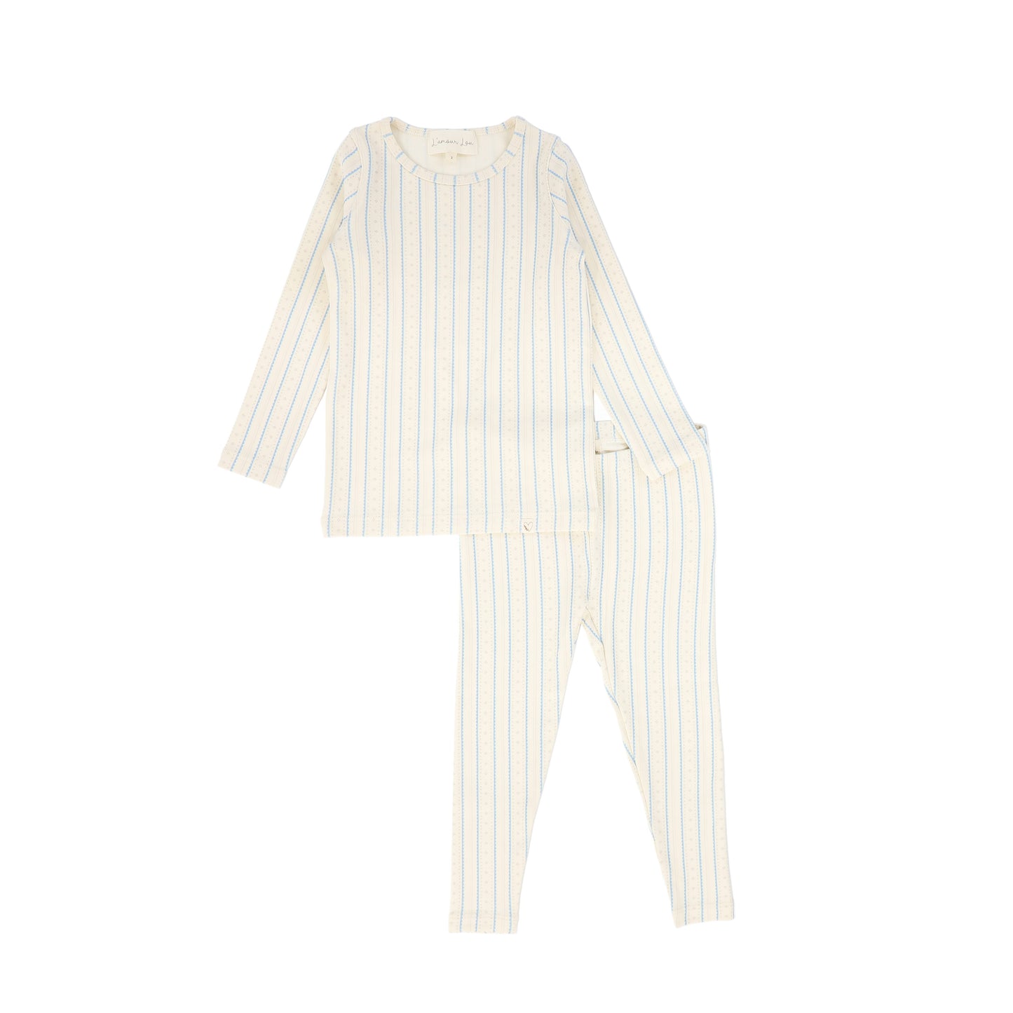 LAMOUR LOU BLUE/GREY SCALLOP PRINT PAJAMAS