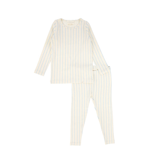 LAMOUR LOU BLUE/GREY SCALLOP PRINT PAJAMAS