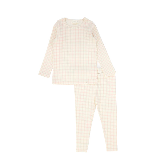 LAMOUR LOU PINK/BROWN PLAID PAJAMAS
