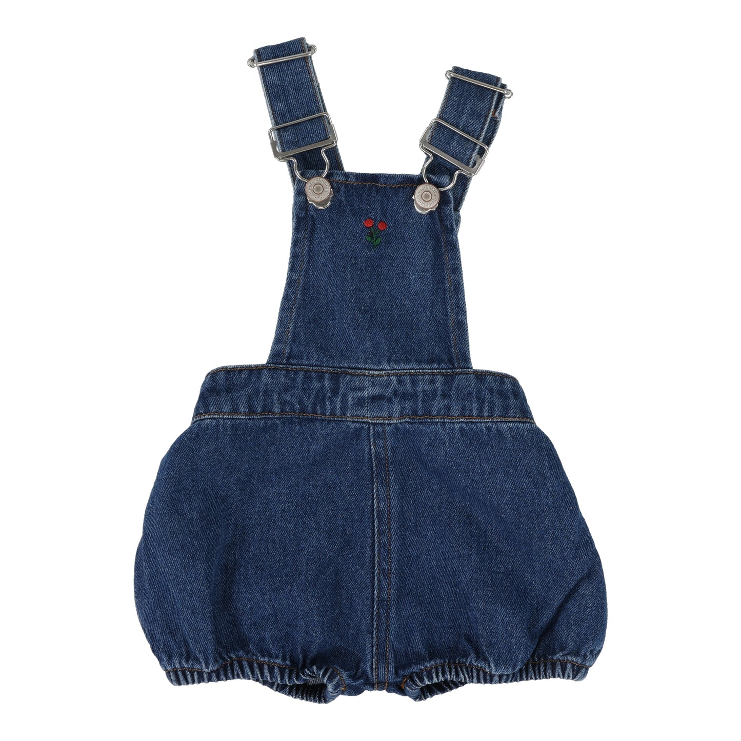 ANALOGIE MID BLUE DENIM CHERRY OVERALLS