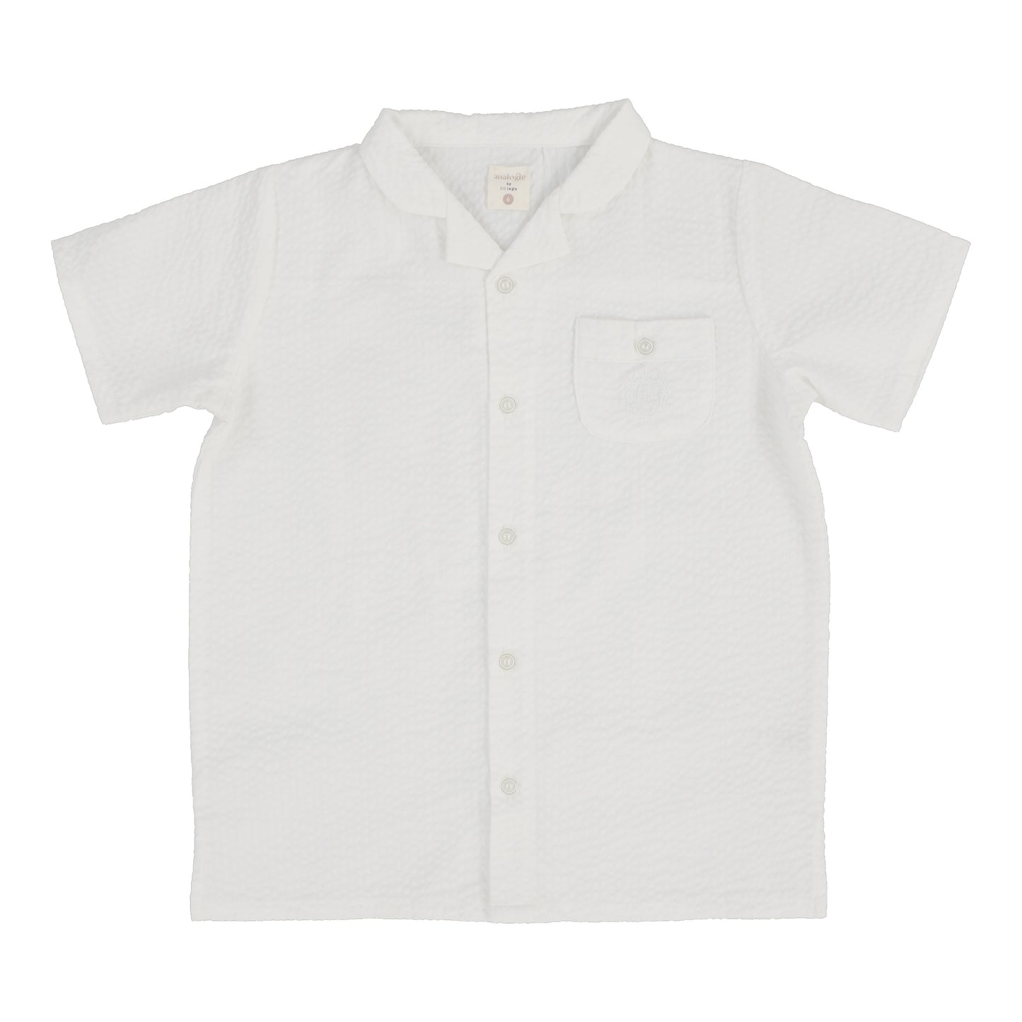 ANALOGIE WHITE TEXTURED COLLAR SHIRT