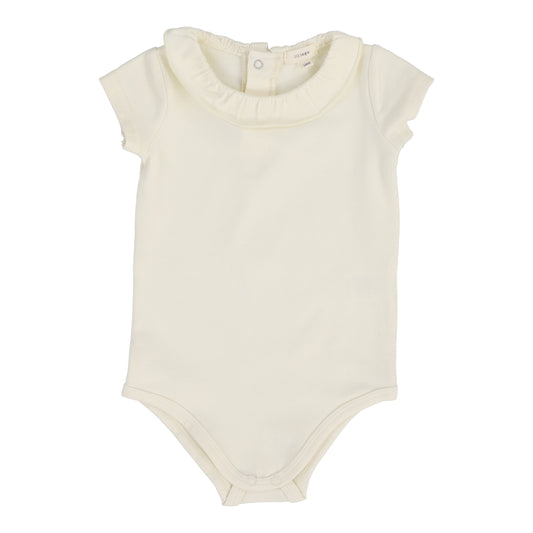 LIL LEGS CREAM RUFFLE COLLAR ONESIE