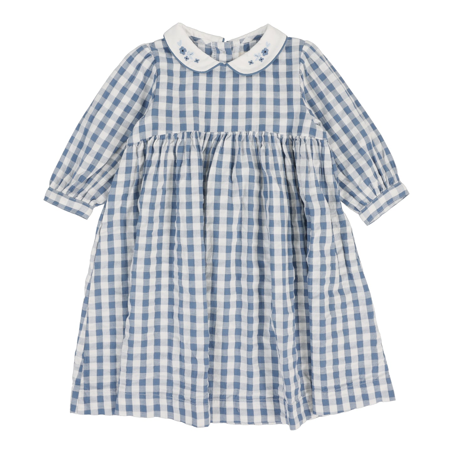 ANALOGIE BLUE GINGHAM PETER PAN COLLAR LS DRESS