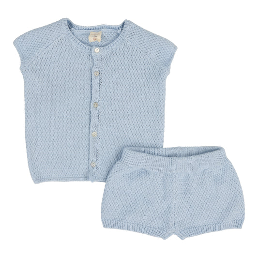 ANALOGIE LIGHT BLUE TEXTURED KNIT SET