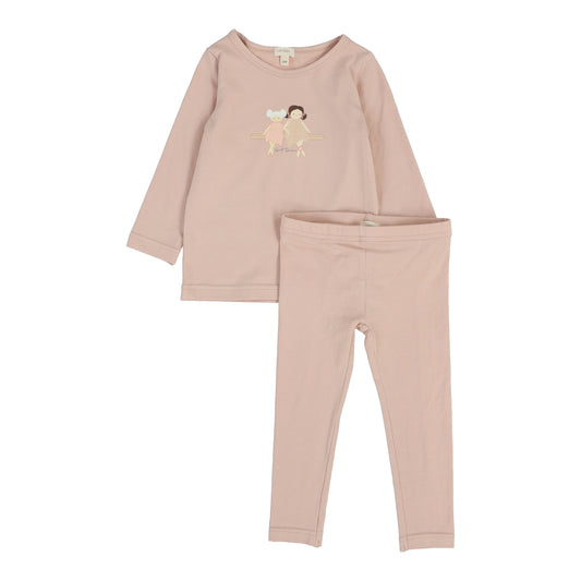 LIL LEGS PINK DOLL PAJAMA SET