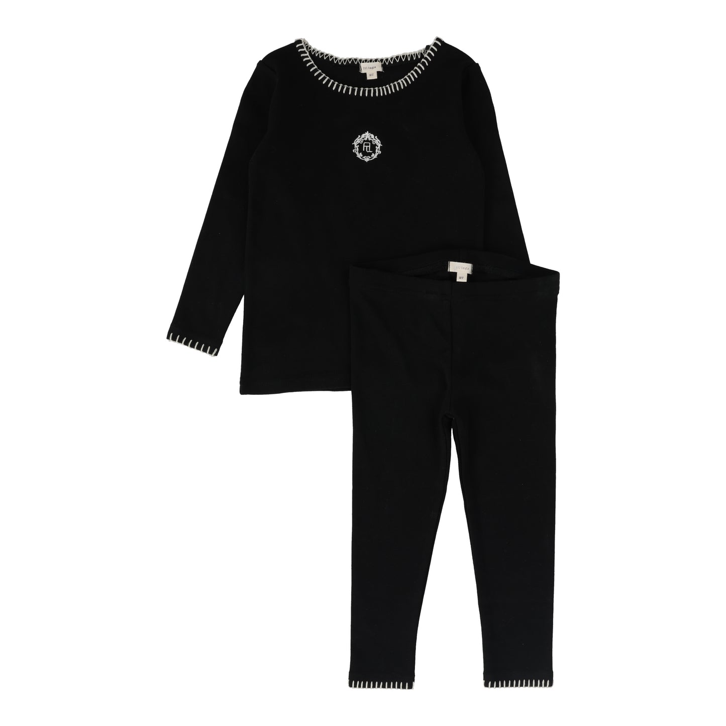 LIL LEGS BLACK EMBLEM PAJAMA SET