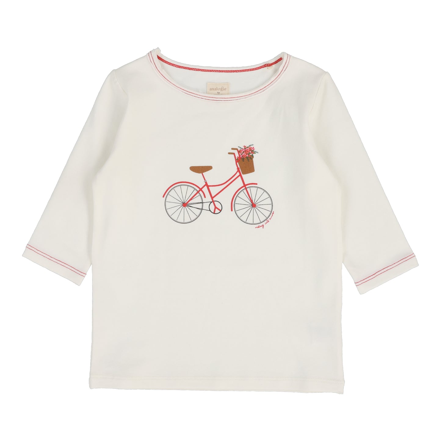 ANALOGIE WHITE/RED BIKE 3/4 SLEEVE T-SHIRT