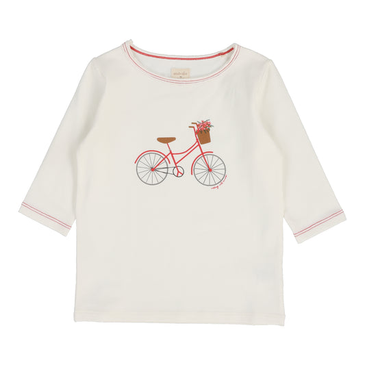 ANALOGIE WHITE/RED BIKE 3/4 SLEEVE T-SHIRT