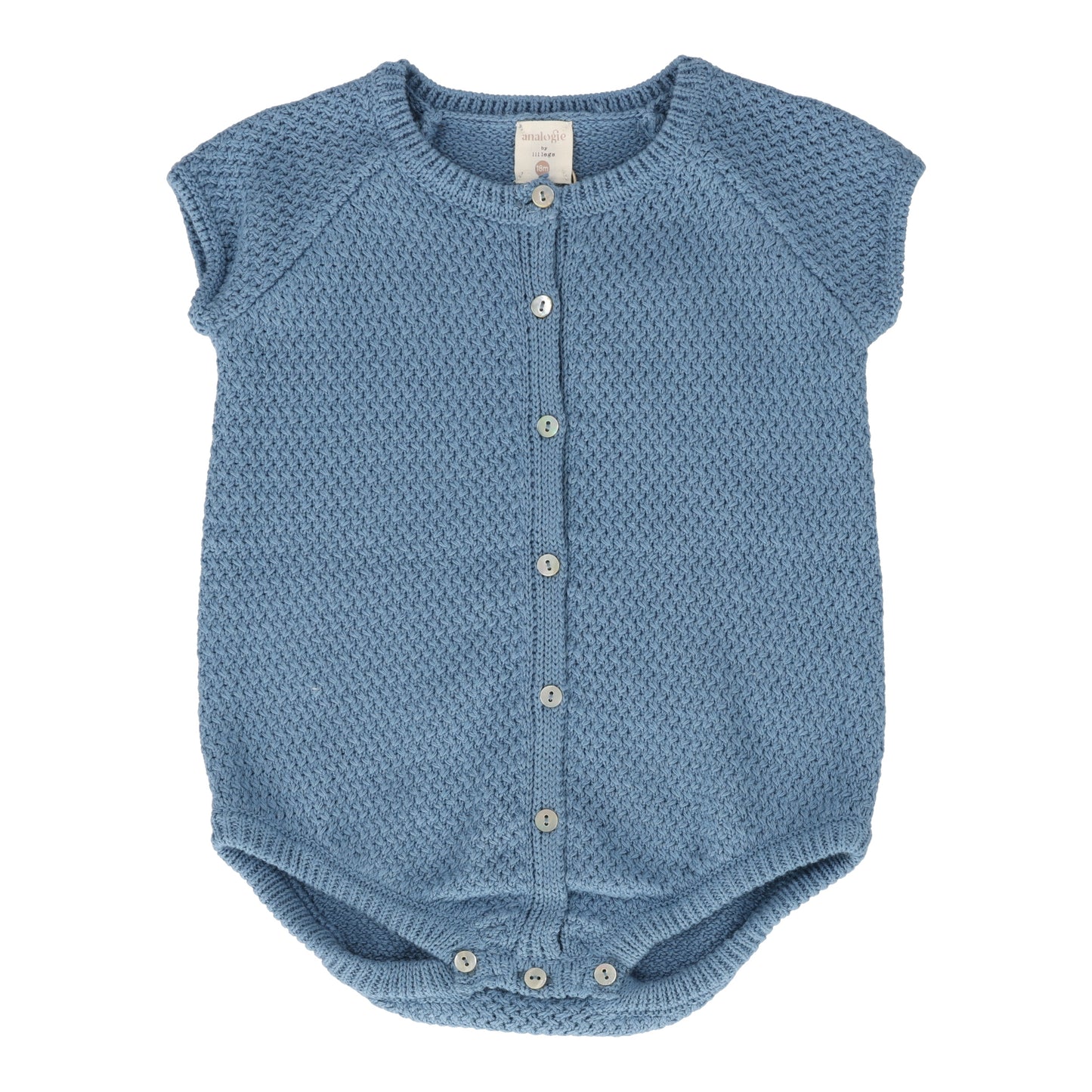 ANALOGIE BLUE TEXTURED KNIT ROMPER