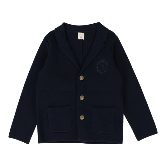 ANALOGIE NAVY CREST KNIT BLAZER