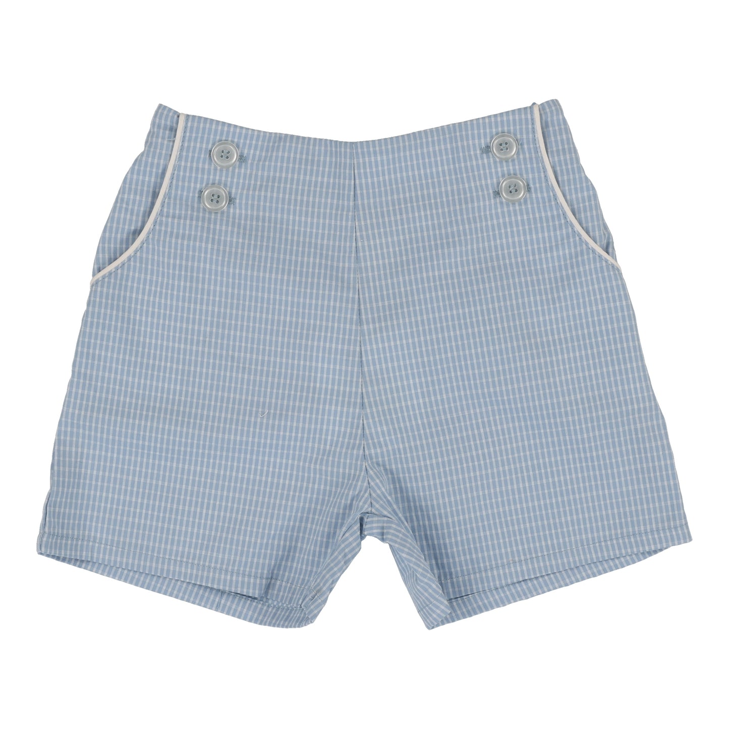 ANALOGIE BLUE WINDOWPANE BUTTON SHORTS