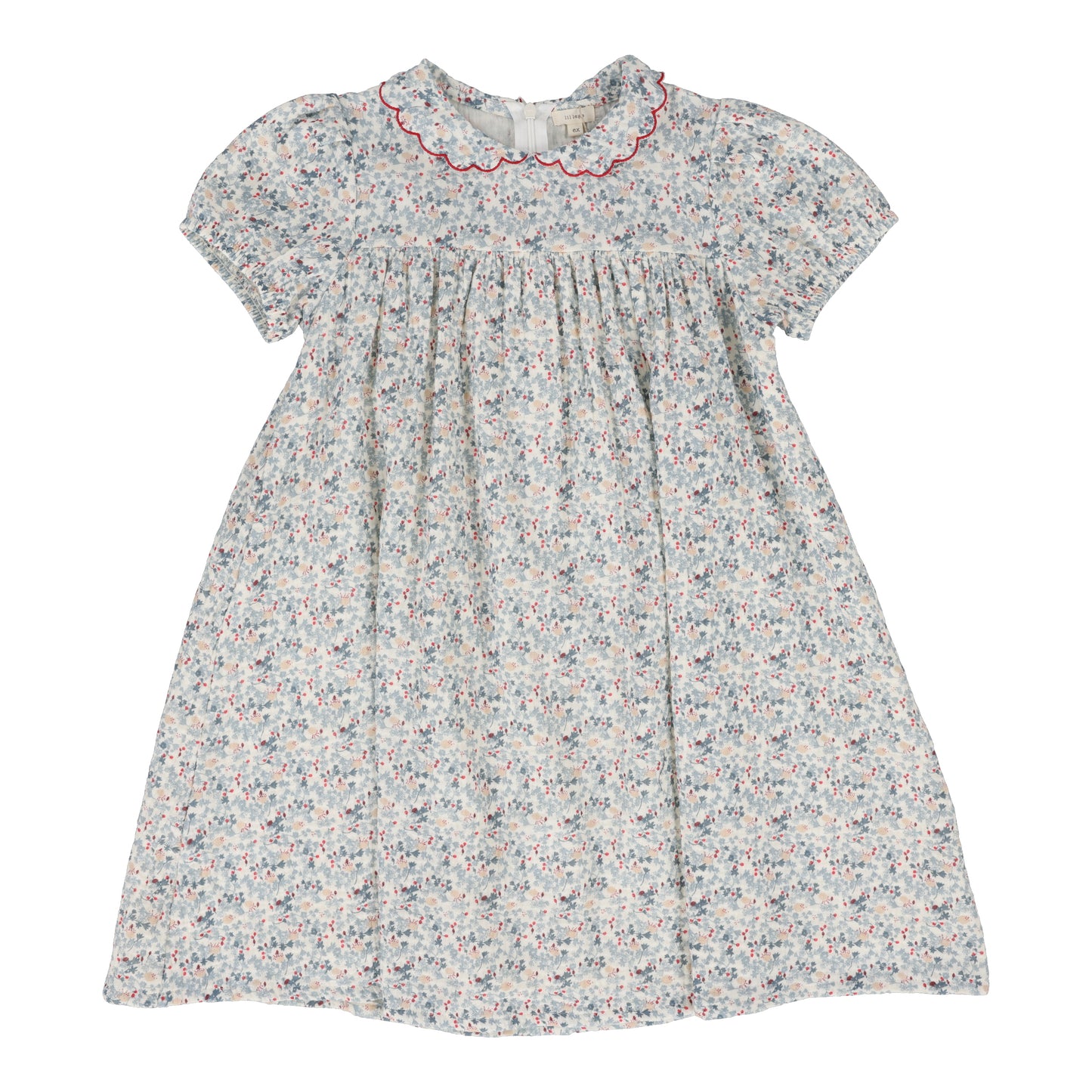 LIL LEGS BLUE FLORAL COLLAR DRESS