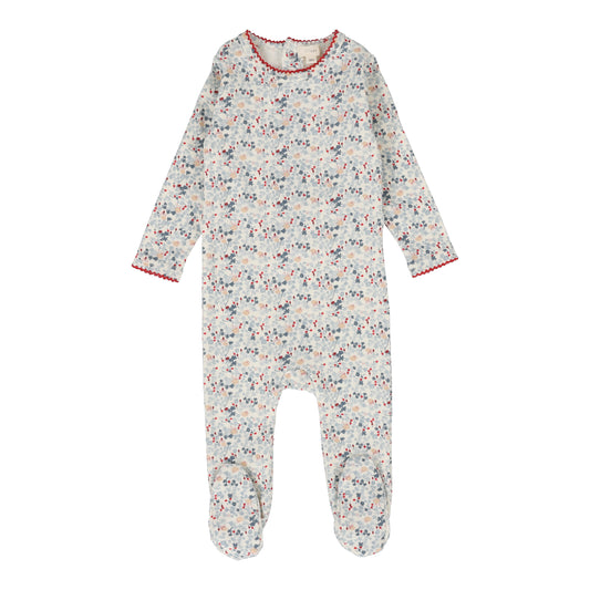 LIL LEGS BLUE FLORAL FOOTIE