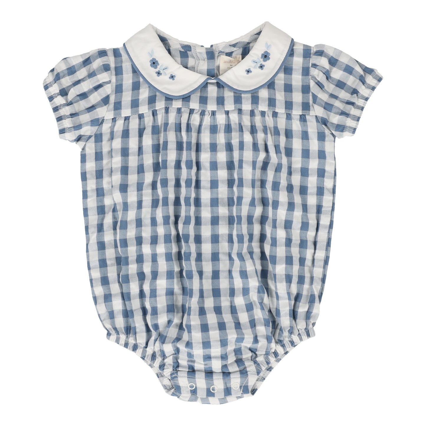 ANALOGIE BLUE GINGHAM PETER PAN COLLAR ROMPER