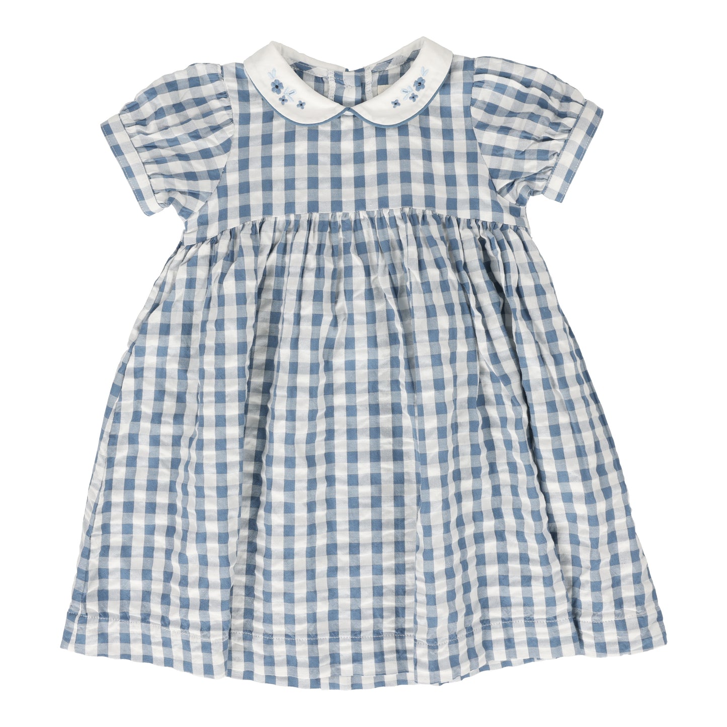 ANALOGIE BLUE GINGHAM PETER PAN COLLAR SS DRESS