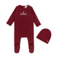 L'AMOUR LOU DEEP RED ROPE EMBROIDERED FOOTIE