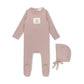 L'AMOUR LOU DUSTY ROSE  SWEET PATCH FOOTIE
