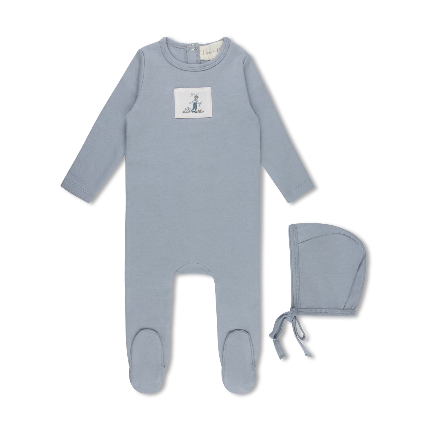 L'AMOUR LOU LIGHT BLUE SWEET PATCH FOOTIE