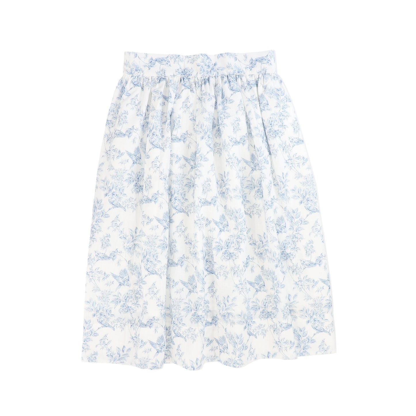 COSMOSOPHIE BLUE FLORAL LACE TRIM SKIRT