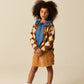 WANDER & WONDER DENIM EMBROIDERED CHERRY COLLAR BLOUSE
