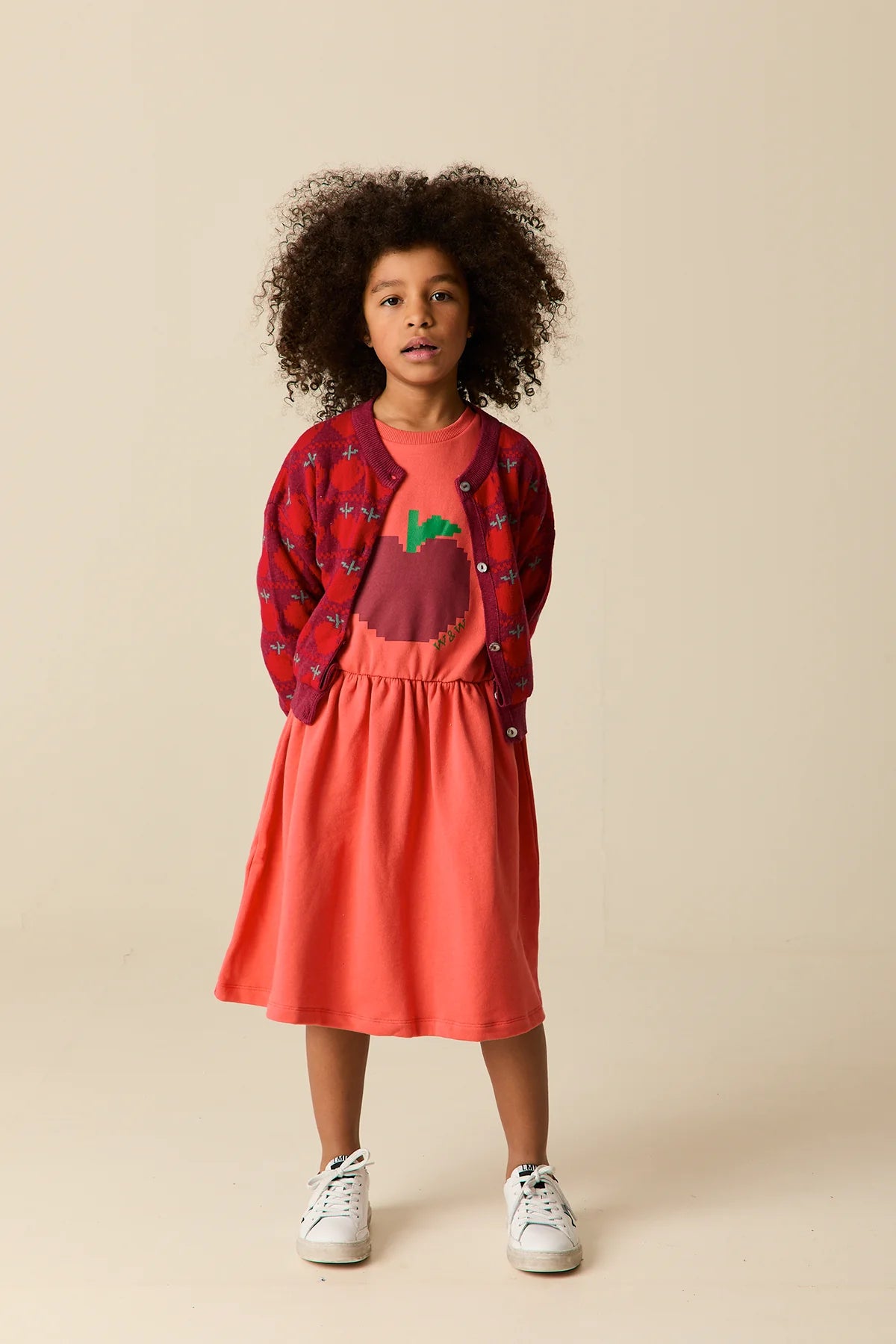 WANDER & WONDER RED APPLE KNIT CARDIGAN