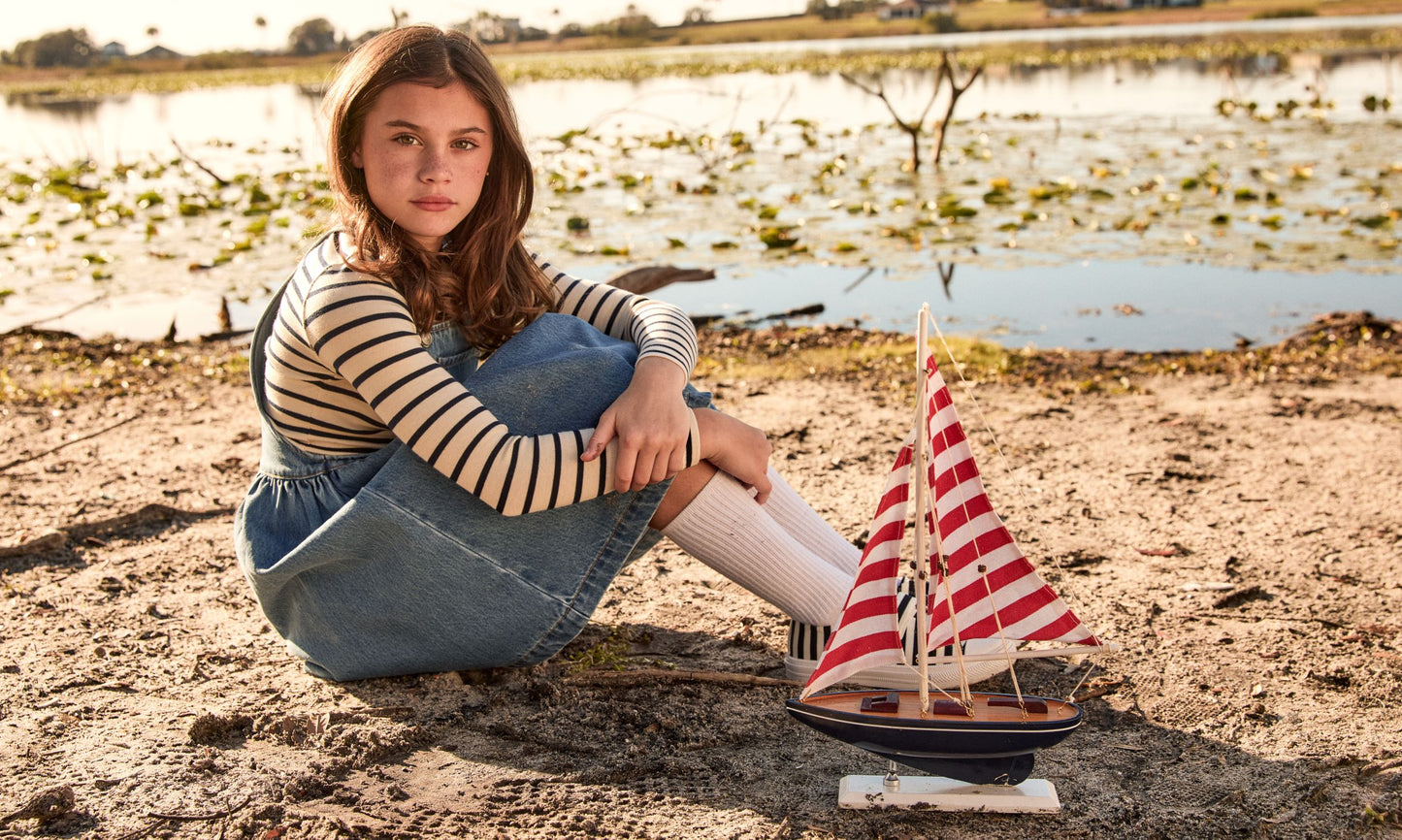 LITTLE PARNI BLUE DENIM POCKET JUMPER