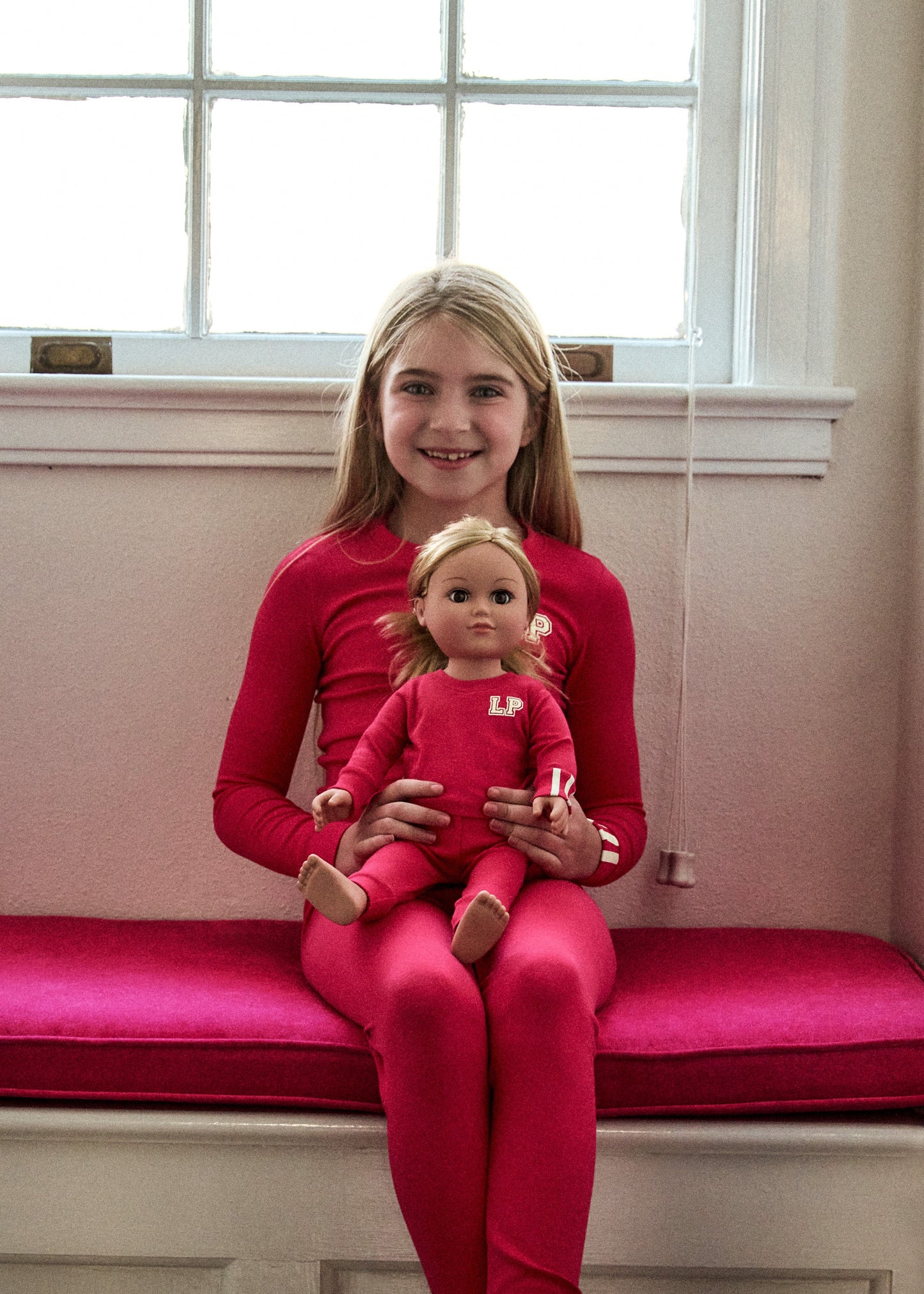 LITTLE PARNI PINK LOGO PAJAMA SET