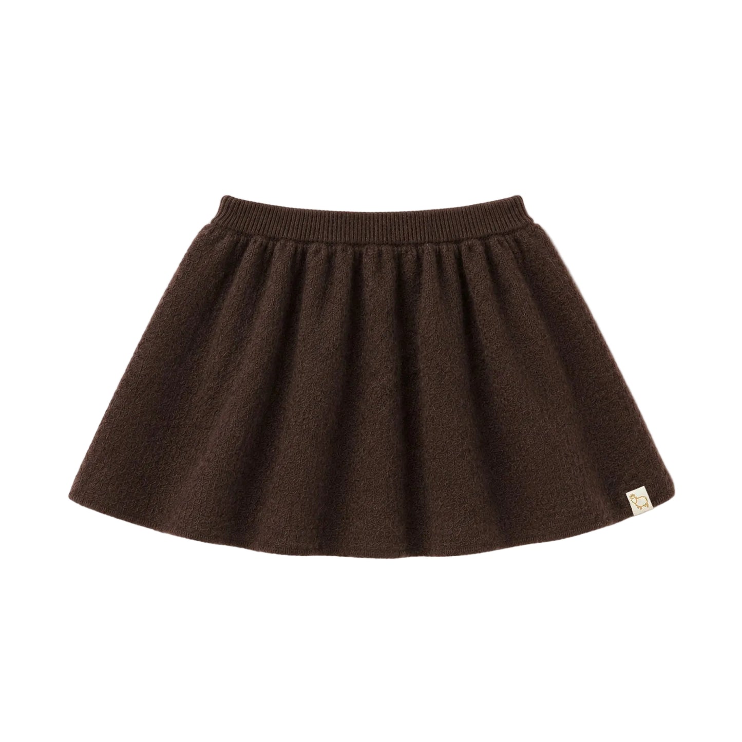 LRDM PETITS BROWN KNIT FLARE SKIRT