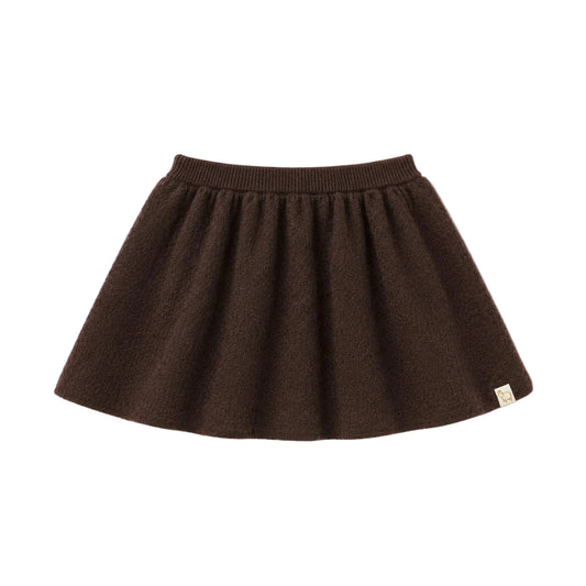 LRDM PETITS BROWN KNIT FLARE SKIRT