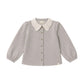 LRDM PETITS GREY LACE SCALLOP COLLAR BLOUSE