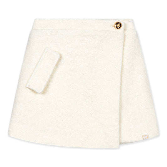 LRDM PETITS CREAM TWILL WRAP SKIRT