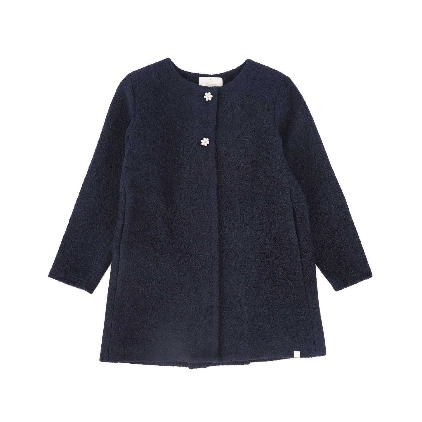 LRDM PETITS NAVY TWILL BUTTON COAT