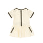 LRDM PETITS PEACH/BROWN RIBBON TRIM DRESS [FINAL SALE]