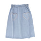 LOUIS LOUISE DENIM WASH HEART POCKET SKIRT