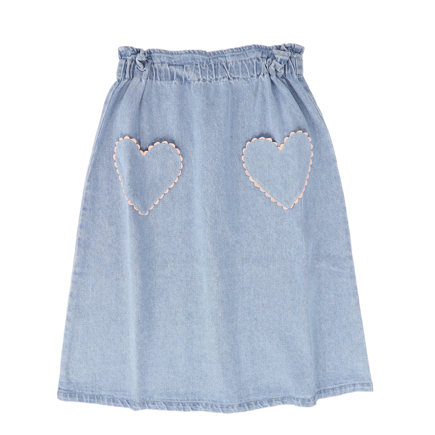 LOUIS LOUISE DENIM WASH HEART POCKET SKIRT