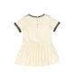 LRDM PETITS PEACH/BROWN RIBBON TRIM DRESS [FINAL SALE]
