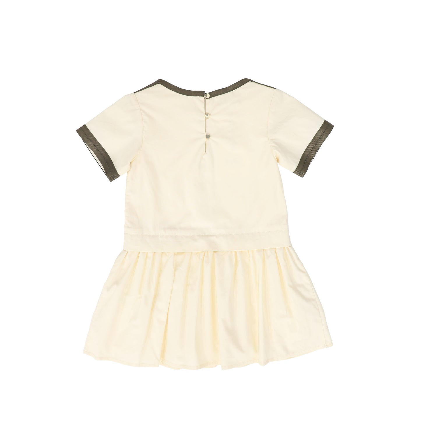 LRDM PETITS PEACH/BROWN RIBBON TRIM DRESS [FINAL SALE]