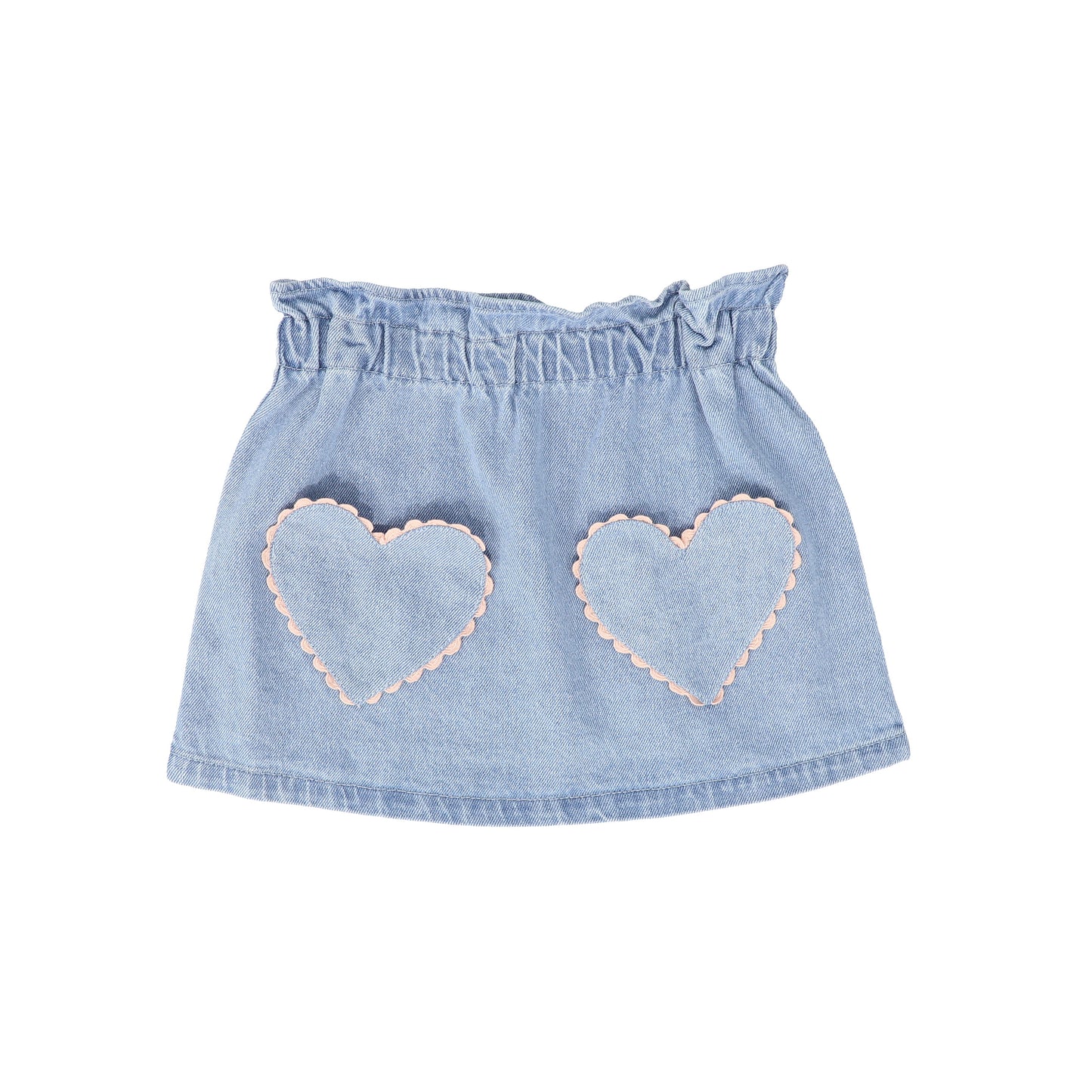 LOUIS LOUISE DENIM WASH HEART POCKET SKIRT