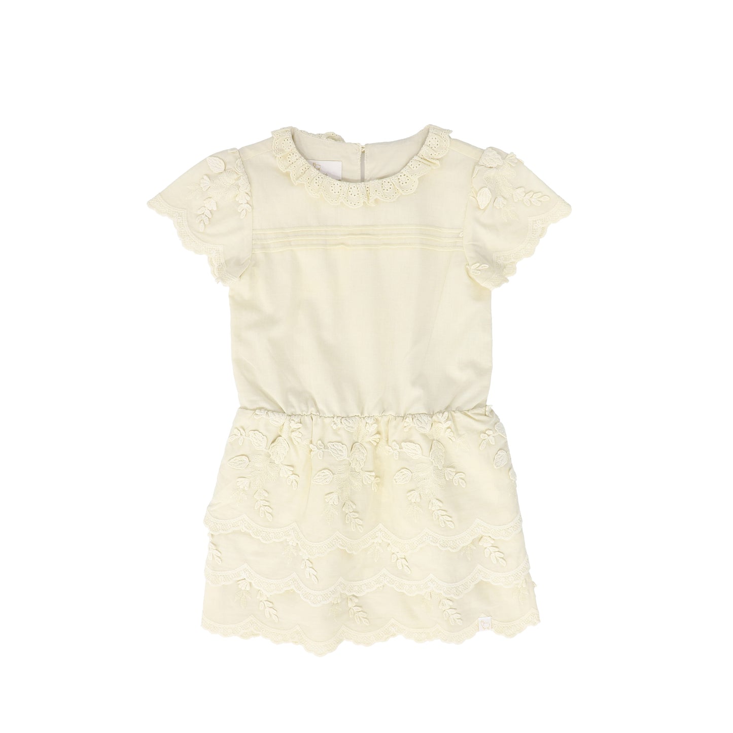 LRDM PETITS BEIGE FLOWER APPLIQUE DRESS [FINAL SALE]