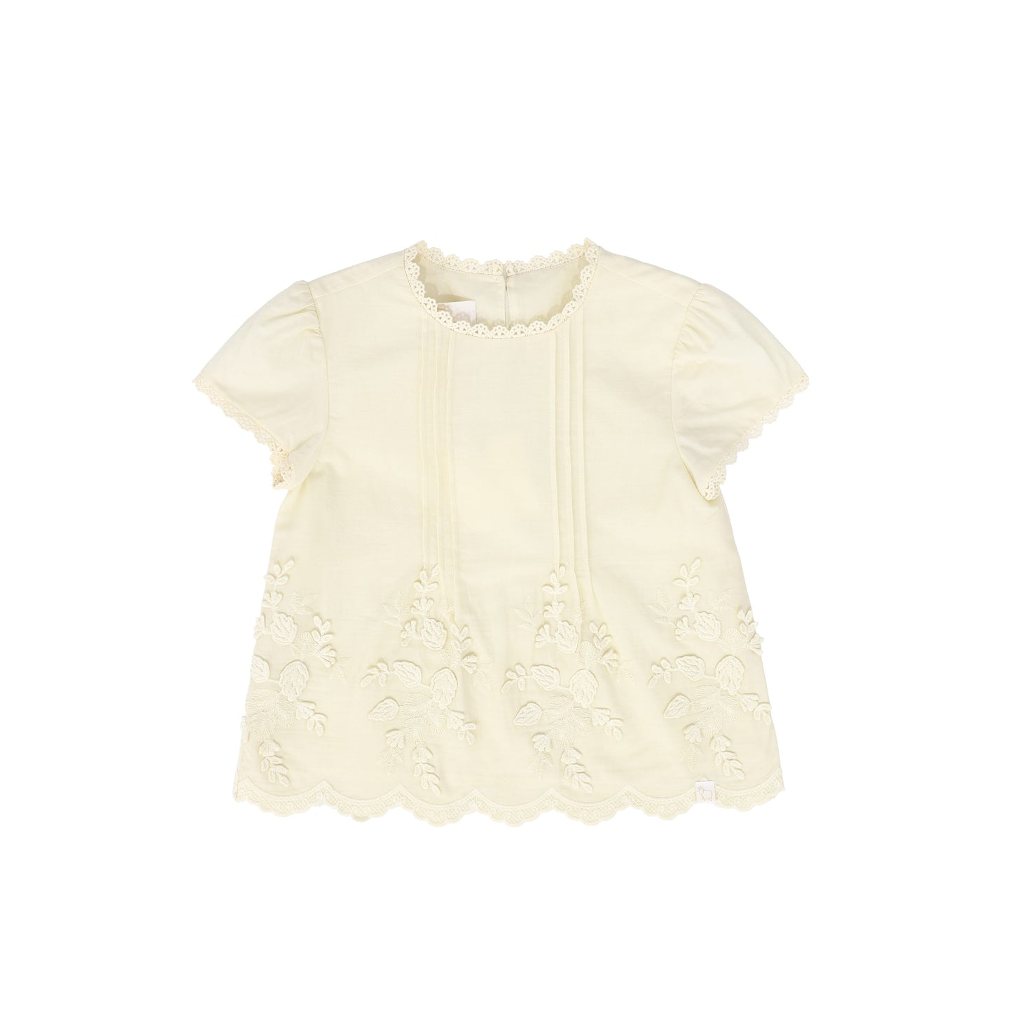 LRDM PETITS BEIGE FLOWER APPLIQUE BLOUSE [FINAL SALE]