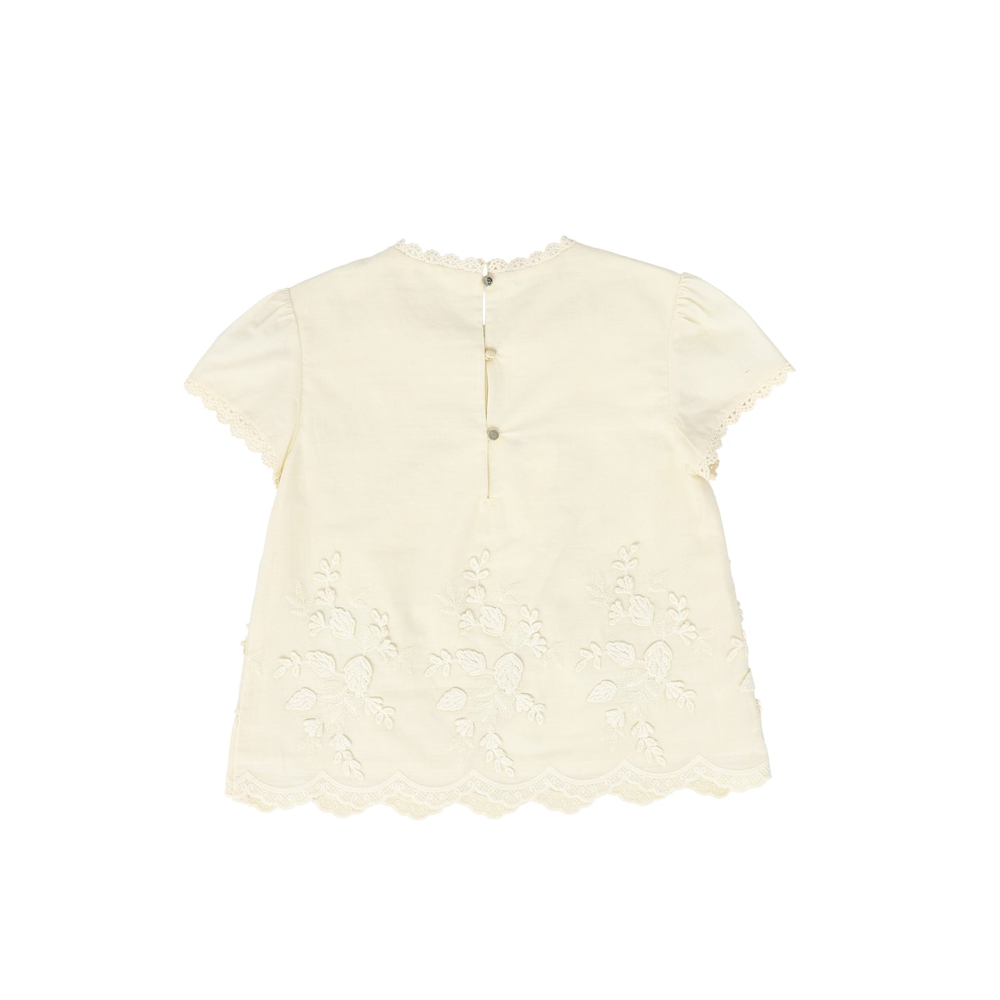 LRDM PETITS BEIGE FLOWER APPLIQUE BLOUSE [FINAL SALE]