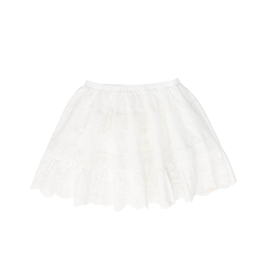 LRDM PETITS WHITE LACE LAYER SKIRT