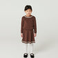 COPENHAGEN COLOR WALNUT/CREAM SCALLOP TRIM KNIT SWEATER