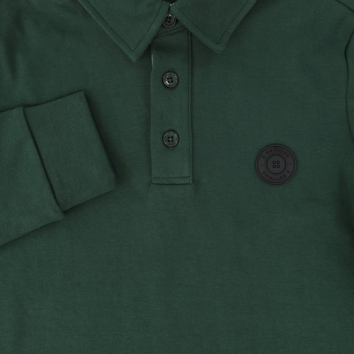 3 BUTTONS DARK GREEN LOGO PATCH POLO