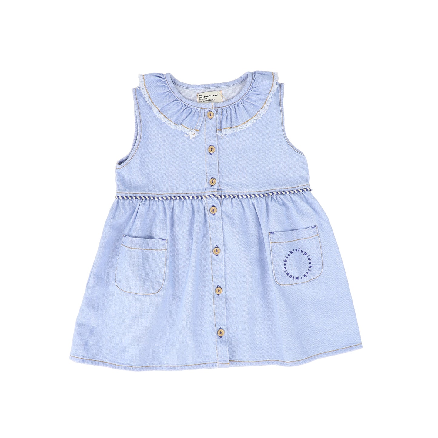 PIUPIUCHICK LIGHT BLUE DENIM BUTTON DRESS