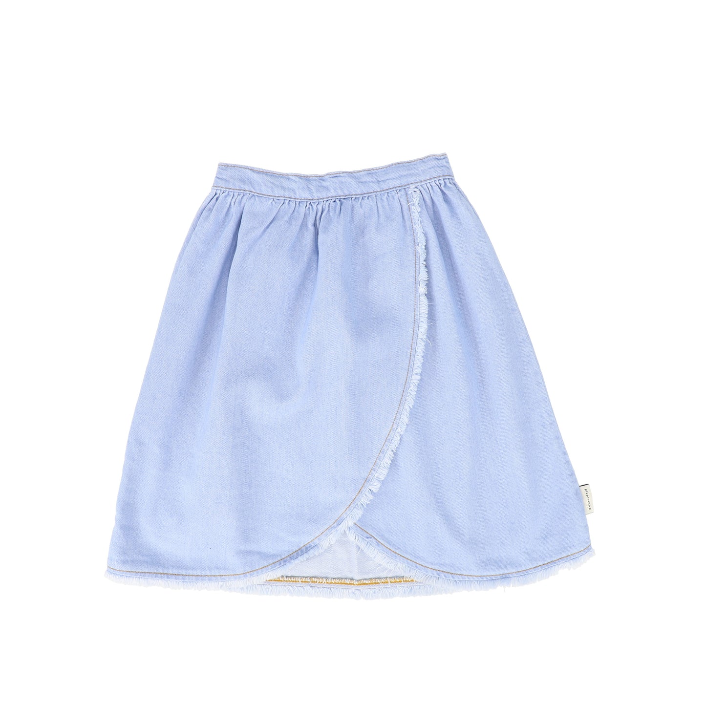 PIUPIUCHICK LIGHT BLUE DENIM WRAP MIDI SKIRT